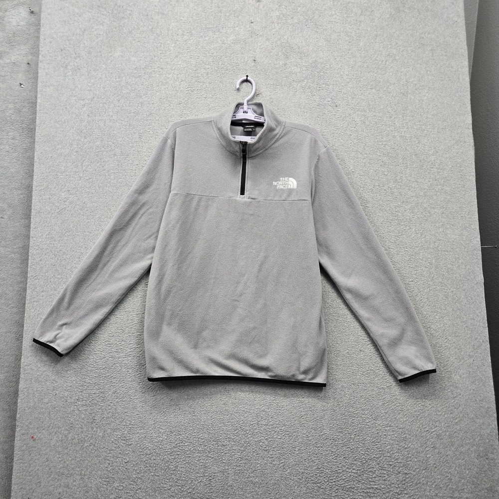 The North Face Men Sweatshirt M Gray Embroidered Fleece Quarter Zip Apex